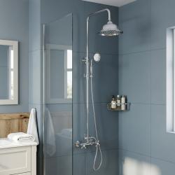 Aquanello Heritage Ascot Classic Shower Set Surface-Mounted Shower Column Chrome CR-2003-HA